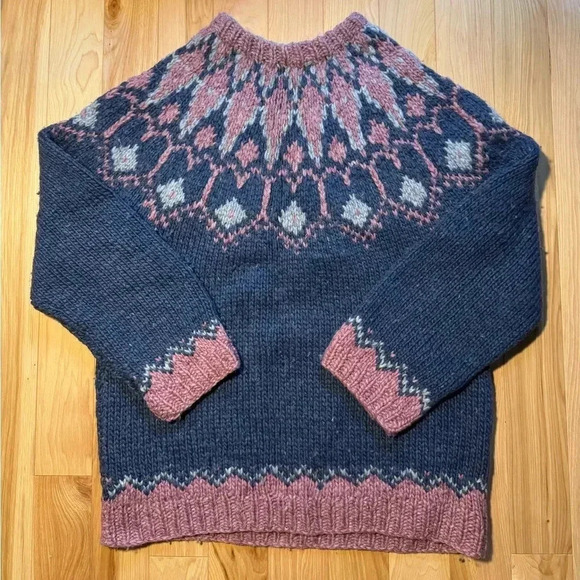 Vintage  Hand Made Chunky Knit Sweater​ - Picture 2 of 2